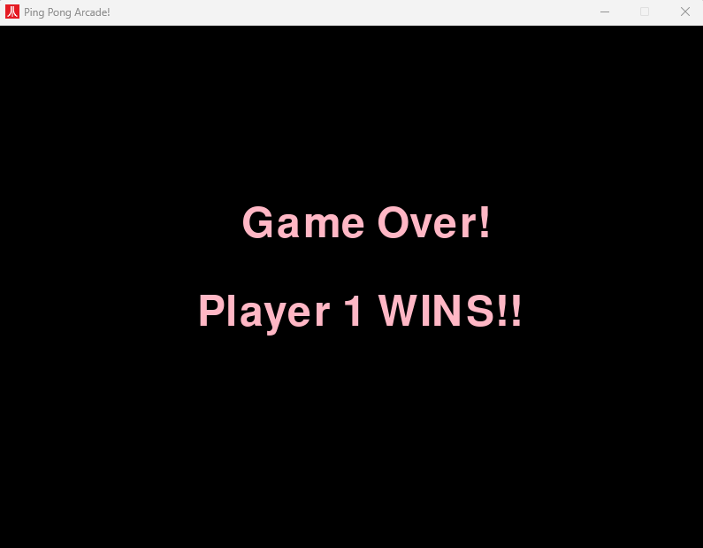 Game over state displaying the winning player